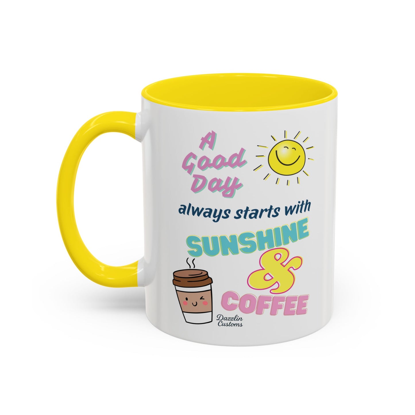 Sunshine & Coffee Mug: Positive Vibes Coffee Cup, Perfect Gift for Coffee Lovers, Morning Motivation Mug, Happy Day Mug