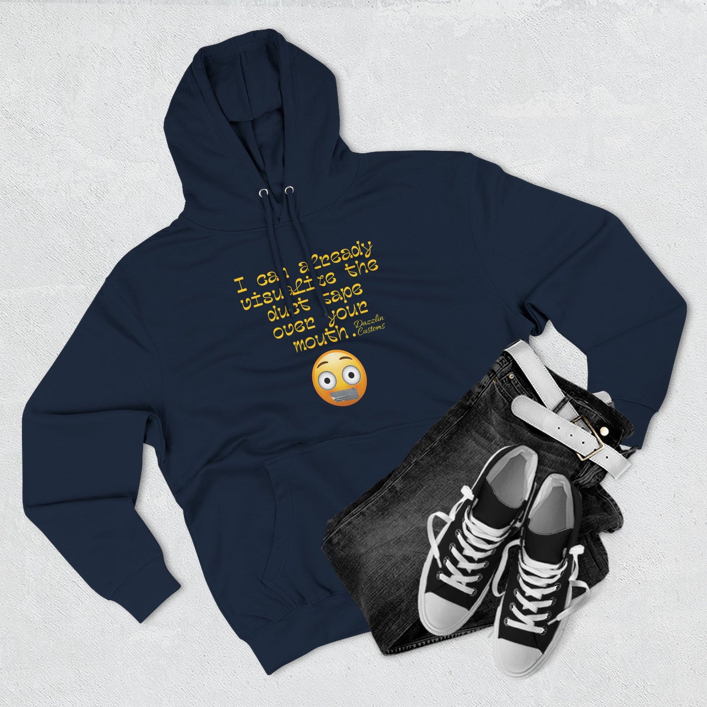 Three-Panel Fleece Hoodie with Fun Quote, Cozy Pullover for Everyday Wear, Great Gift for Friends, Casual Stylish Sweater