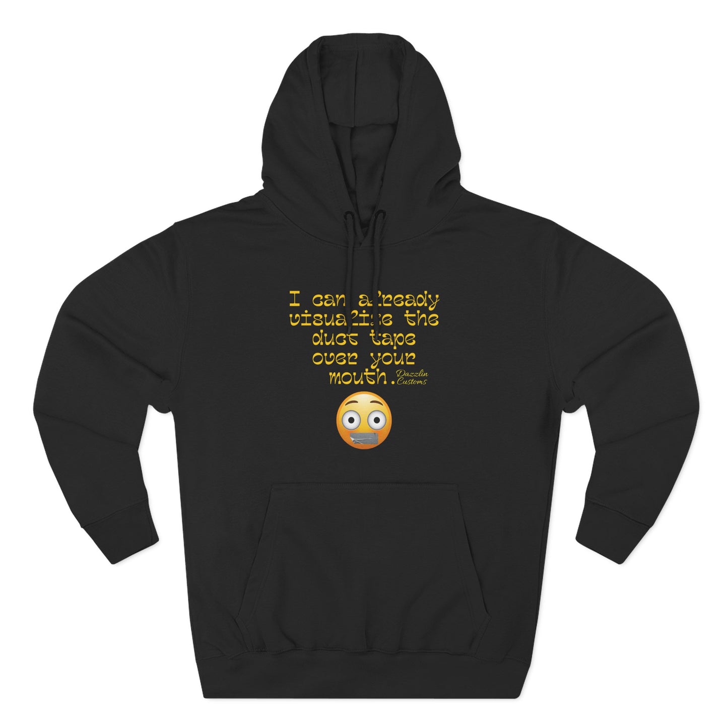 Three-Panel Fleece Hoodie with Fun Quote, Cozy Pullover for Everyday Wear, Great Gift for Friends, Casual Stylish Sweater