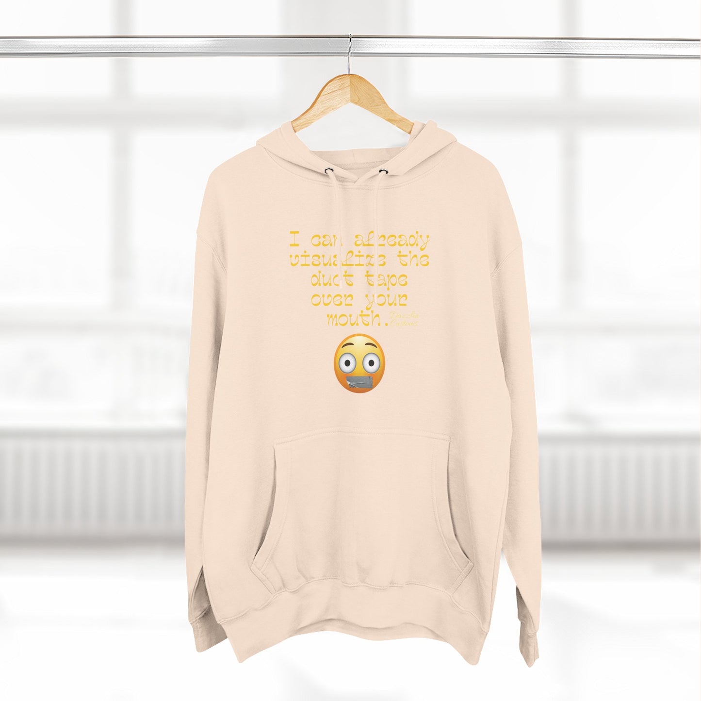 Three-Panel Fleece Hoodie with Fun Quote, Cozy Pullover for Everyday Wear, Great Gift for Friends, Casual Stylish Sweater