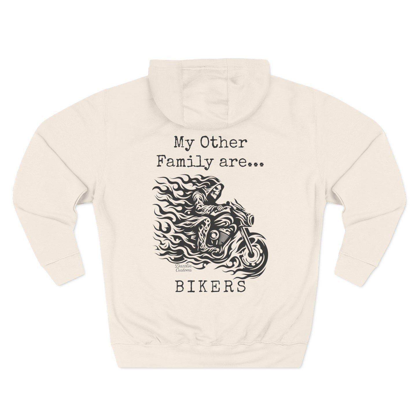 My Other Family Are Bikers Fleece Hoodie, Cozy Motorcycle Sweatshirt, Biker Family Gift, Perfect for Rides, Biker Apparel