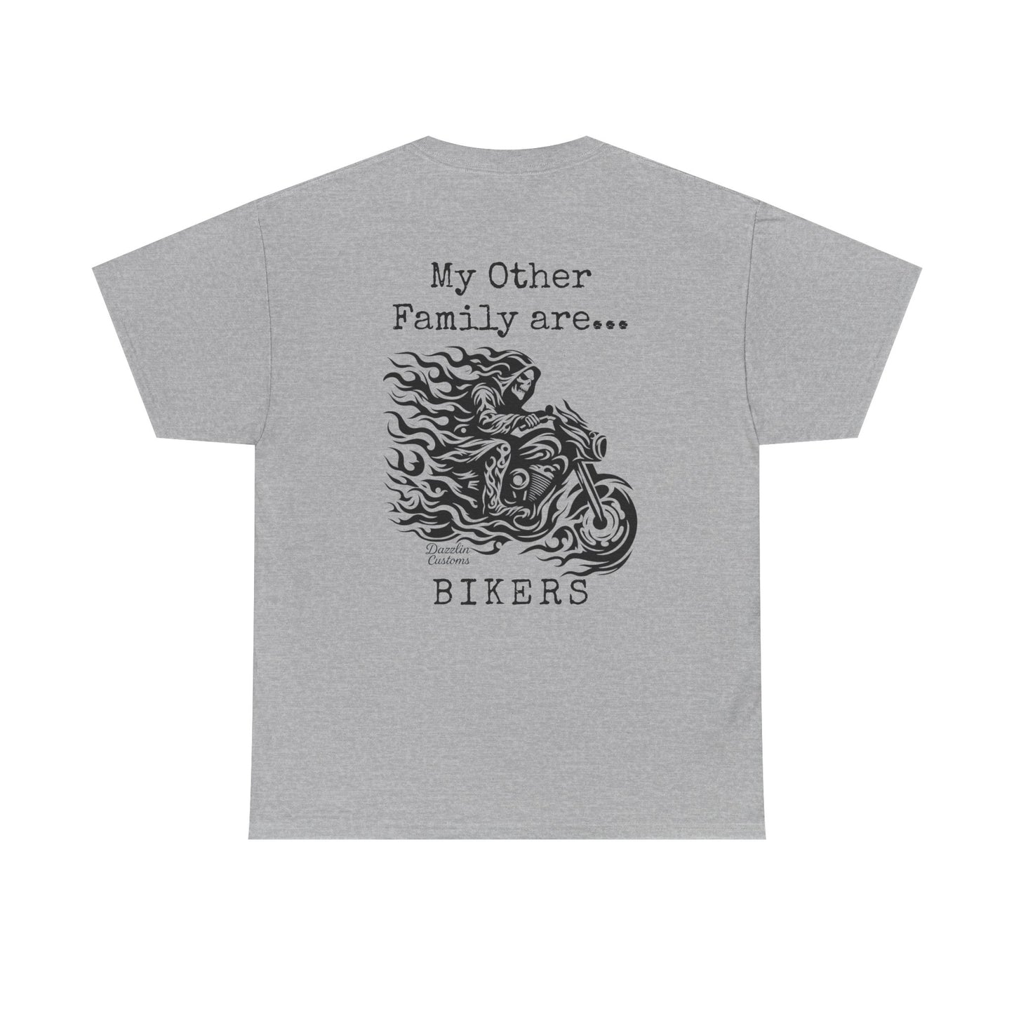 Biker Family Tee, Unisex Heavy Cotton T-Shirt for Motorcycle Lovers, Gift for Bikers, Casual Wear, Motorcycle Enthusiast Shirt