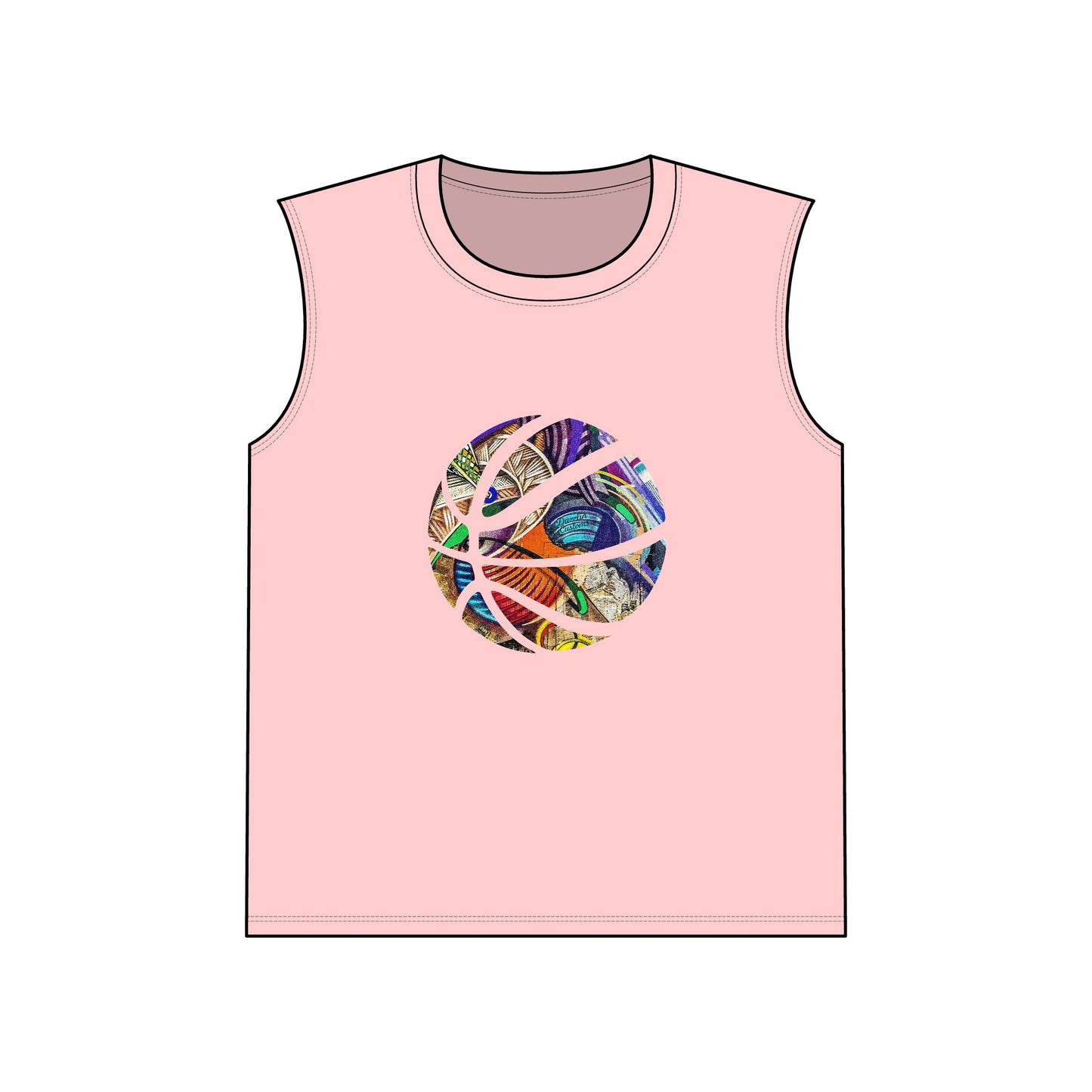 Colorful Basketball Unisex Muscle Tank, Athletic Shirt, Gymwear, Sports Top, Summer Apparel, Gifts for Sports Lovers