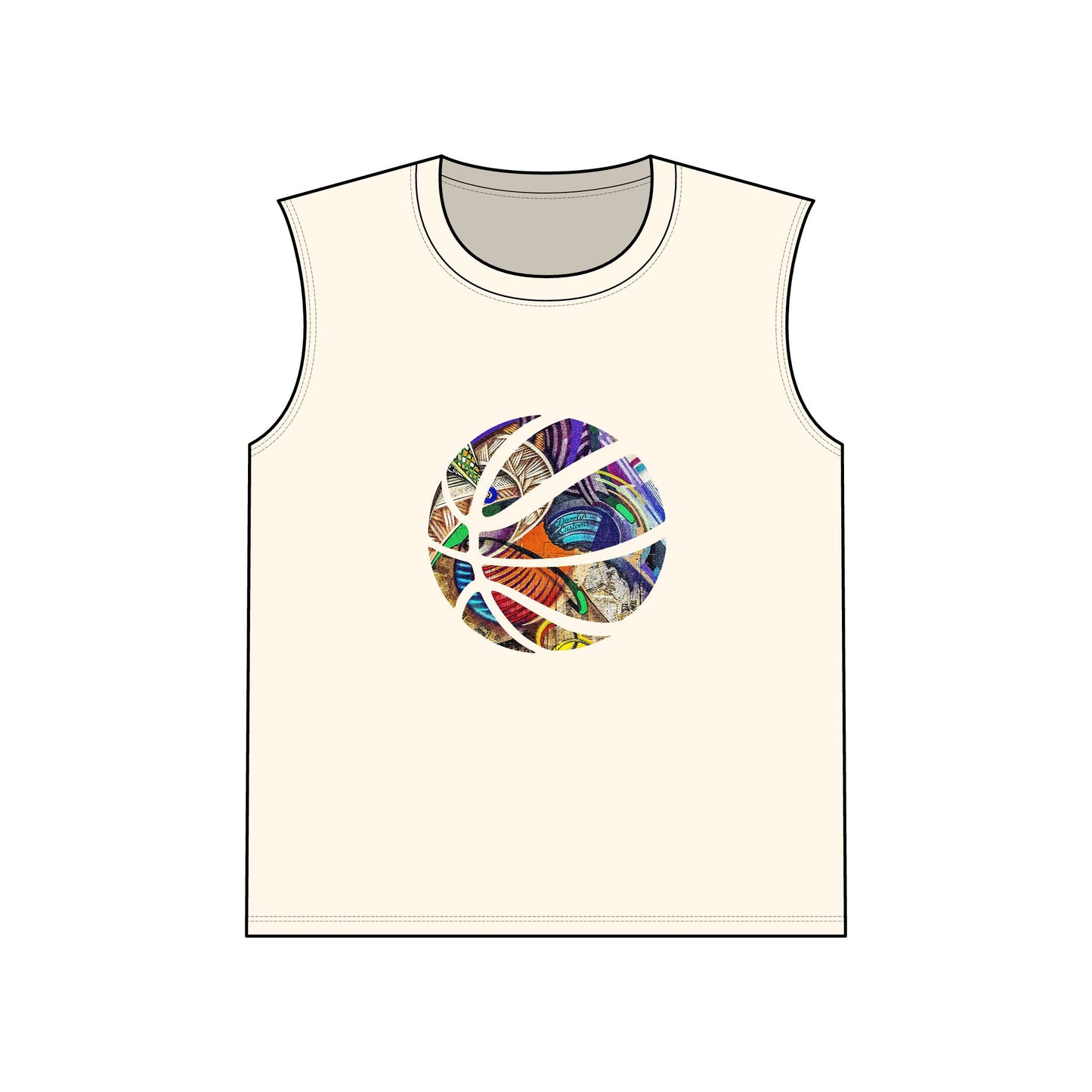 Colorful Basketball Unisex Muscle Tank, Athletic Shirt, Gymwear, Sports Top, Summer Apparel, Gifts for Sports Lovers