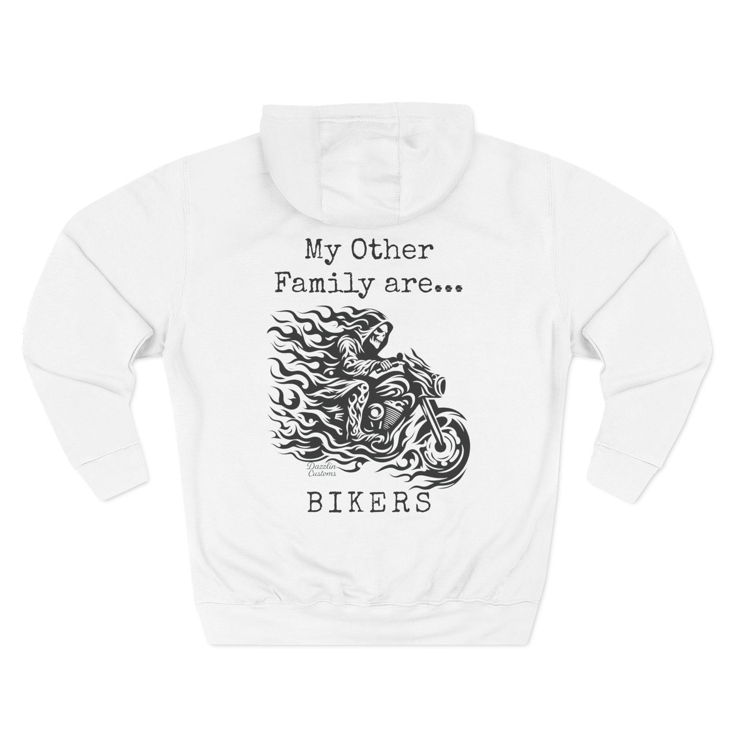 My Other Family Are Bikers Fleece Hoodie, Cozy Motorcycle Sweatshirt, Biker Family Gift, Perfect for Rides, Biker Apparel