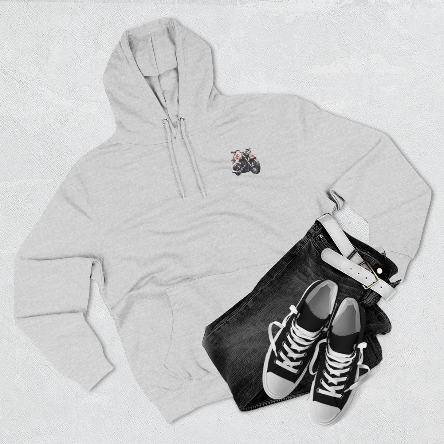 All American Biker Fleece Hoodie, Motorcycle Sweatshirt, Biker Gift, Cozy Hoodie for Riders, Perfect for Road Trips