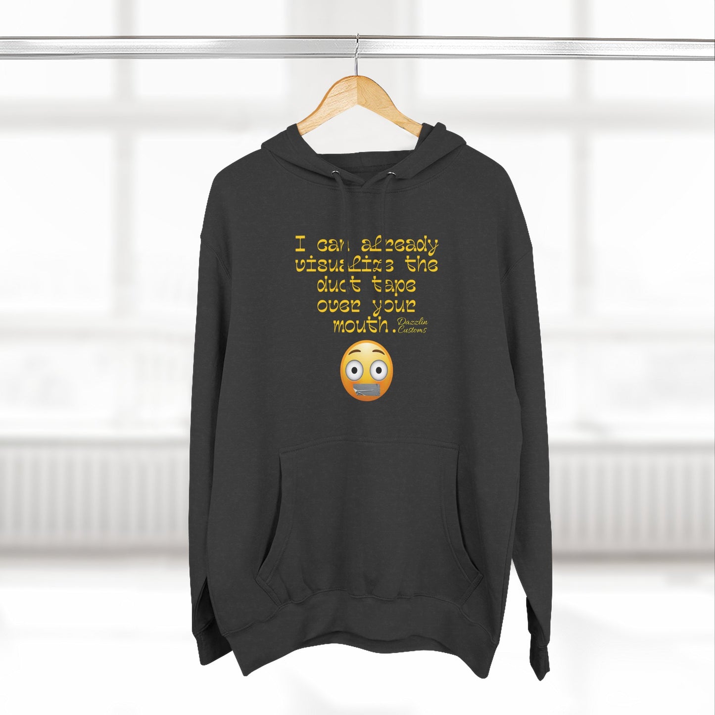 Three-Panel Fleece Hoodie with Fun Quote, Cozy Pullover for Everyday Wear, Great Gift for Friends, Casual Stylish Sweater