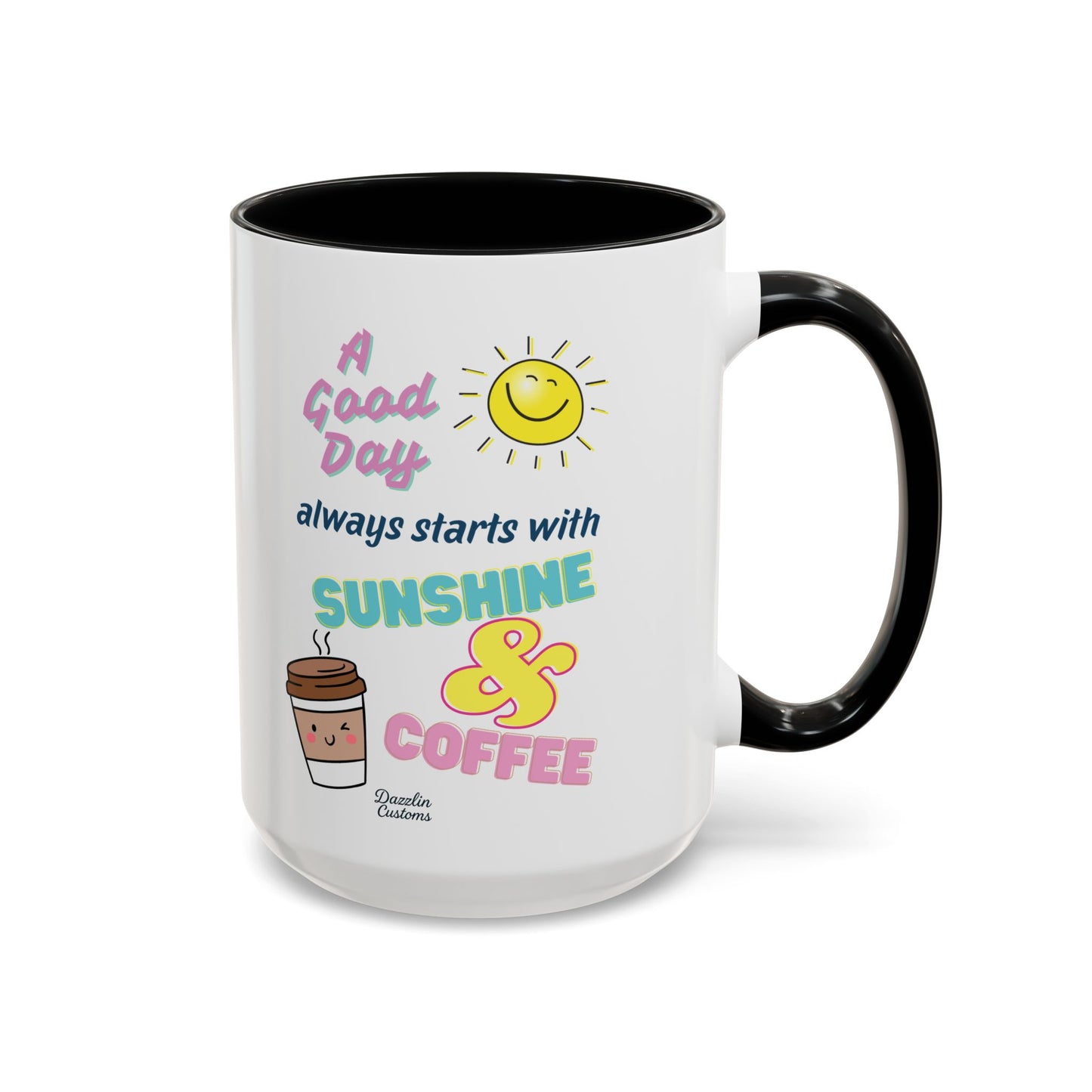 Sunshine & Coffee Mug: Positive Vibes Coffee Cup, Perfect Gift for Coffee Lovers, Morning Motivation Mug, Happy Day Mug