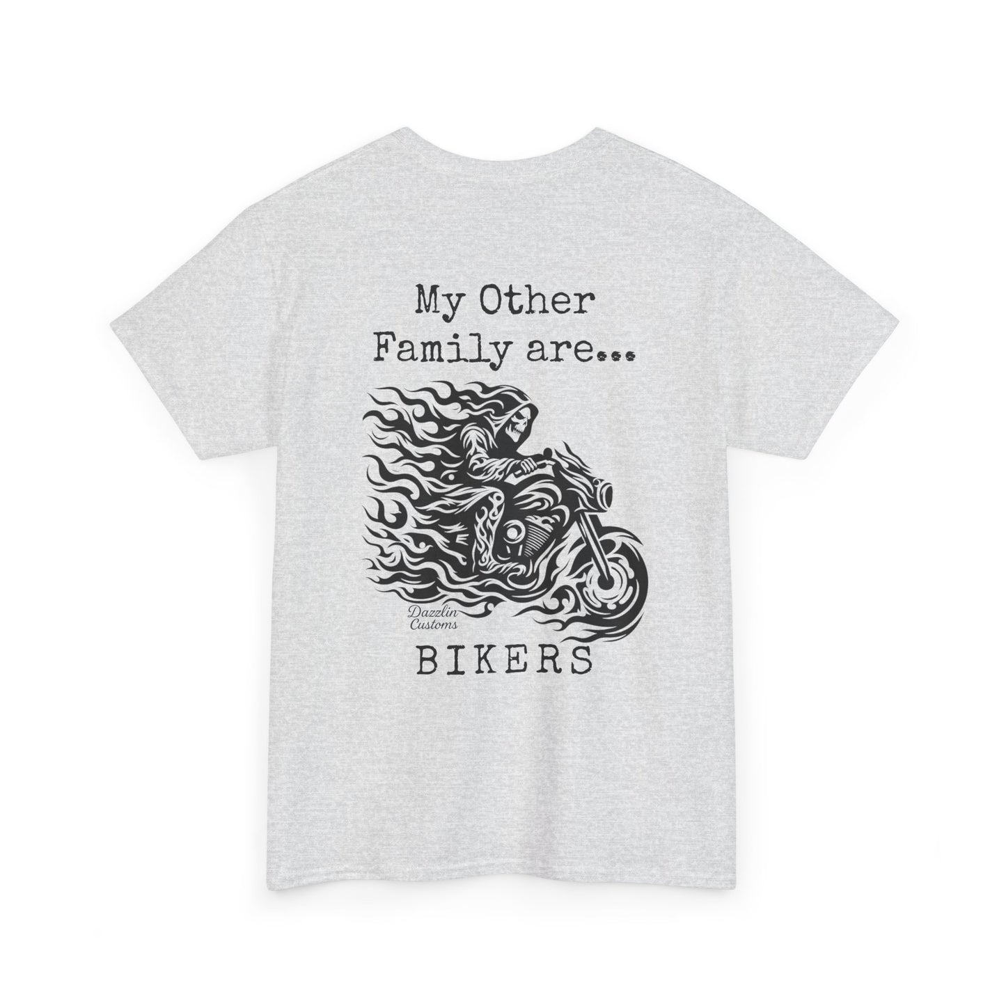 Biker Family Tee, Unisex Heavy Cotton T-Shirt for Motorcycle Lovers, Gift for Bikers, Casual Wear, Motorcycle Enthusiast Shirt