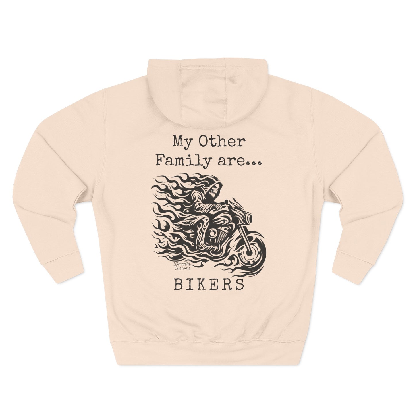 My Other Family Are Bikers Fleece Hoodie, Cozy Motorcycle Sweatshirt, Biker Family Gift, Perfect for Rides, Biker Apparel