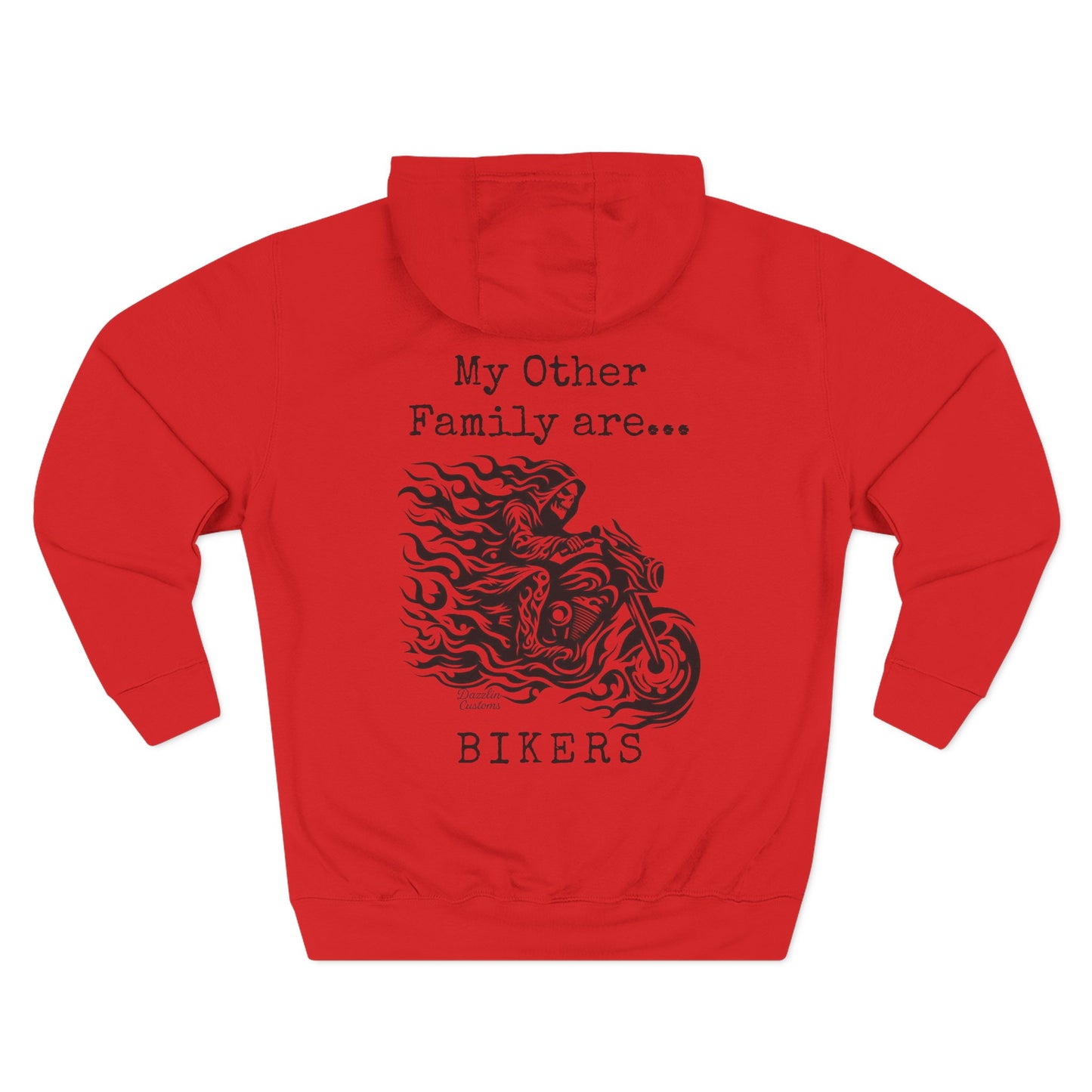 My Other Family Are Bikers Fleece Hoodie, Cozy Motorcycle Sweatshirt, Biker Family Gift, Perfect for Rides, Biker Apparel