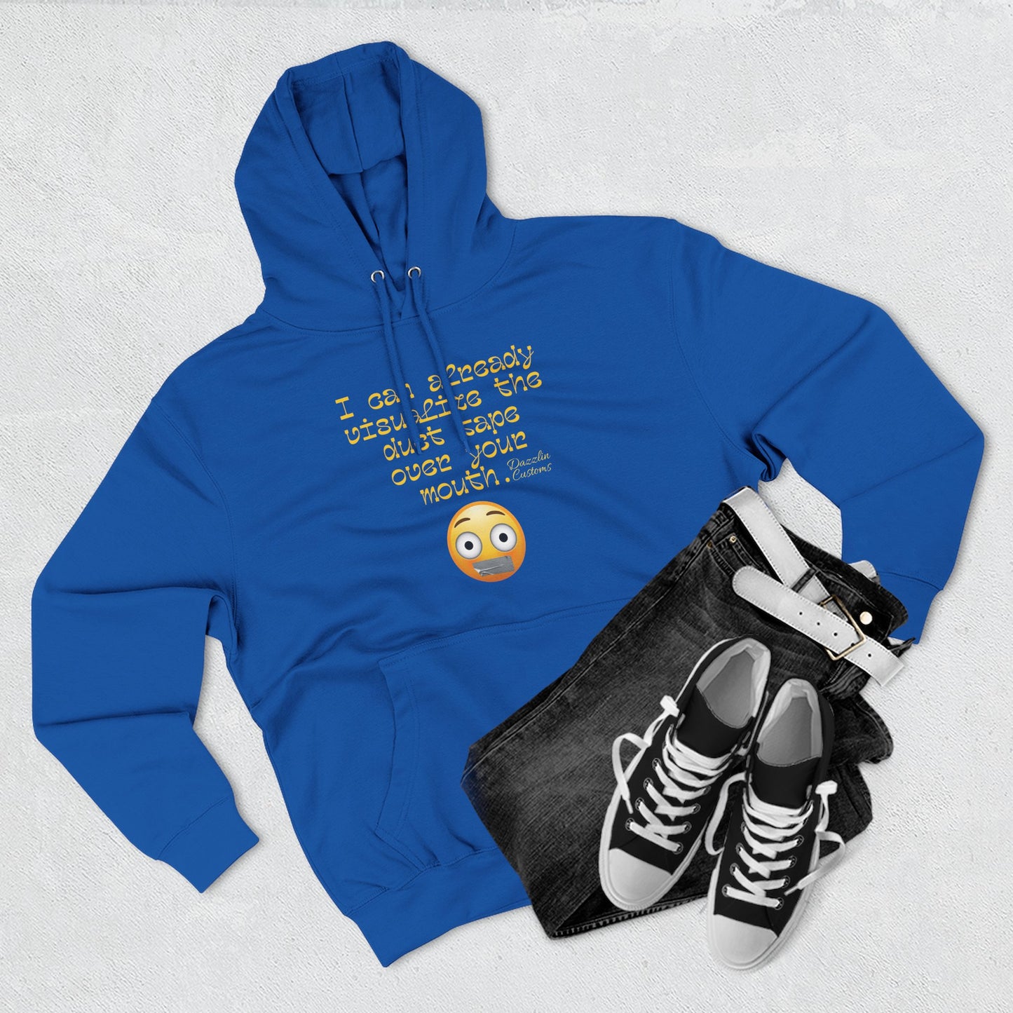 Three-Panel Fleece Hoodie with Fun Quote, Cozy Pullover for Everyday Wear, Great Gift for Friends, Casual Stylish Sweater