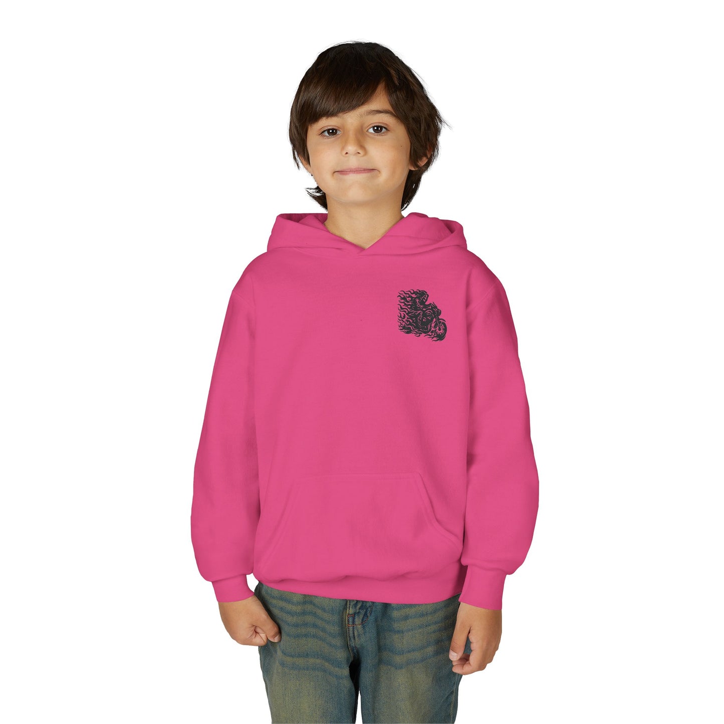 Youth Biker Family Hoodie, Cool Motorbike Sweatshirt, Gift for Kids, Biker Merchandise, Casual Wear for Youth, Fun Hooded Sweatshirt