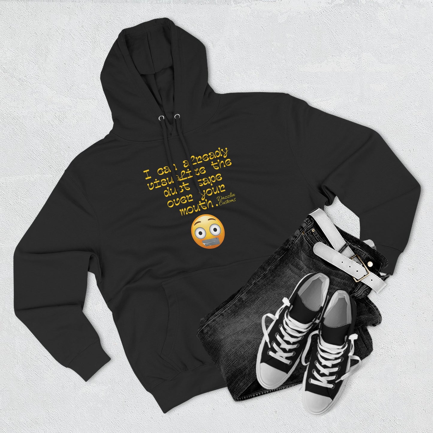 Three-Panel Fleece Hoodie with Fun Quote, Cozy Pullover for Everyday Wear, Great Gift for Friends, Casual Stylish Sweater