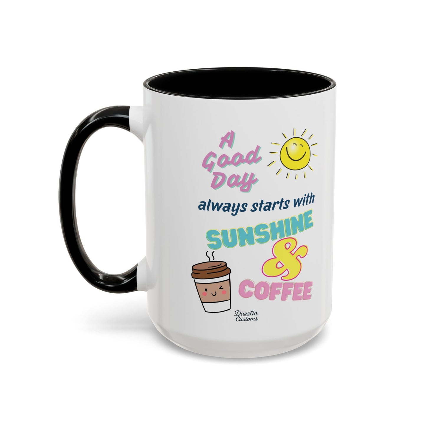 Sunshine & Coffee Mug: Positive Vibes Coffee Cup, Perfect Gift for Coffee Lovers, Morning Motivation Mug, Happy Day Mug