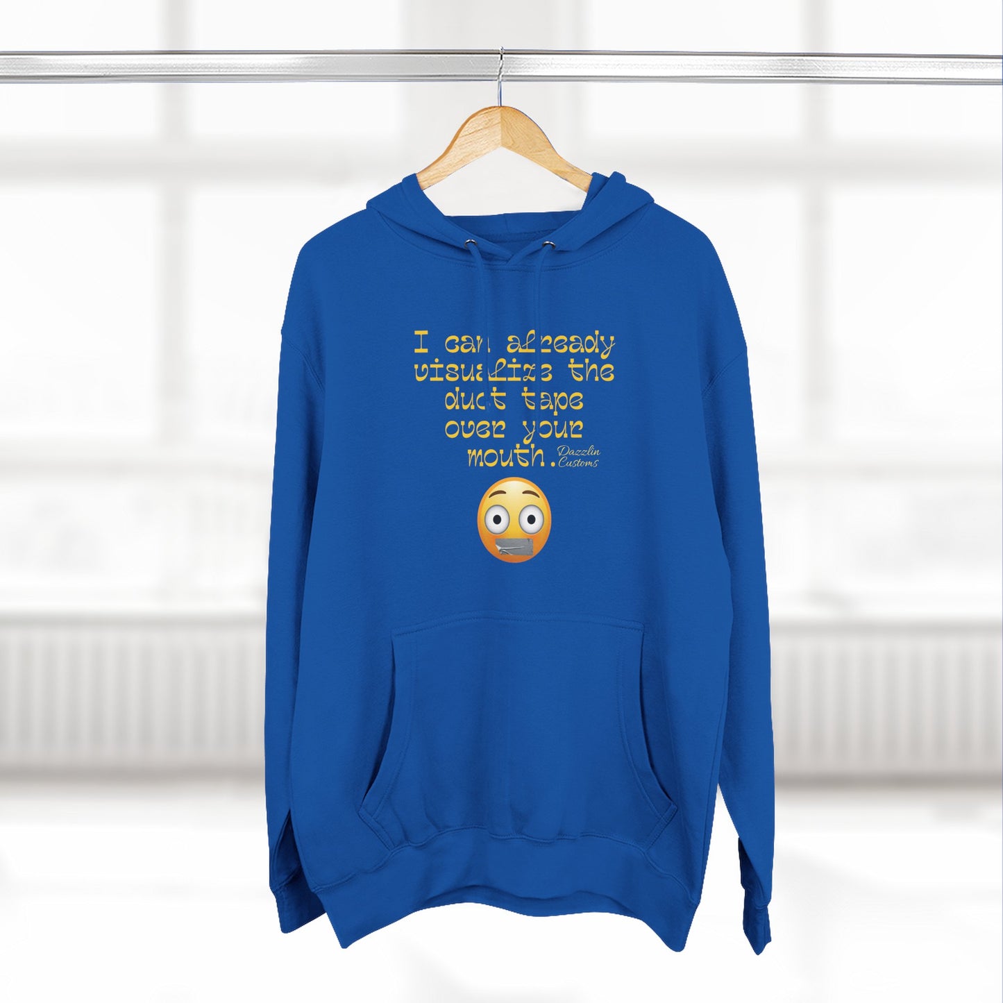 Three-Panel Fleece Hoodie with Fun Quote, Cozy Pullover for Everyday Wear, Great Gift for Friends, Casual Stylish Sweater