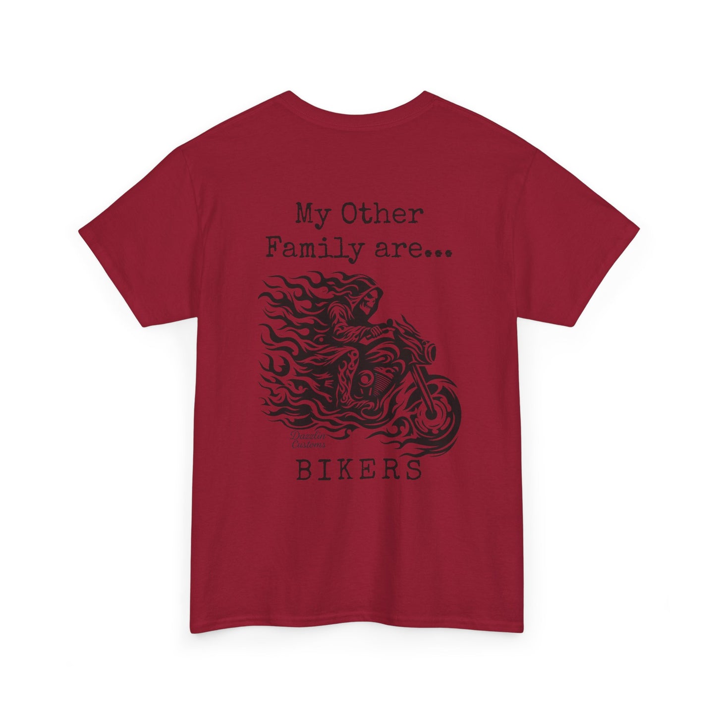 Biker Family Tee, Unisex Heavy Cotton T-Shirt for Motorcycle Lovers, Gift for Bikers, Casual Wear, Motorcycle Enthusiast Shirt