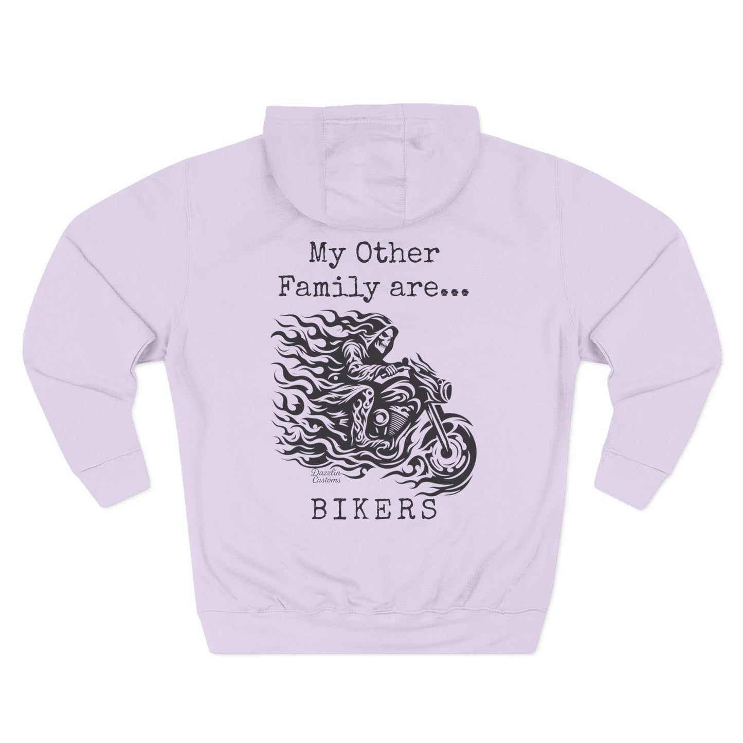 My Other Family Are Bikers Fleece Hoodie, Cozy Motorcycle Sweatshirt, Biker Family Gift, Perfect for Rides, Biker Apparel