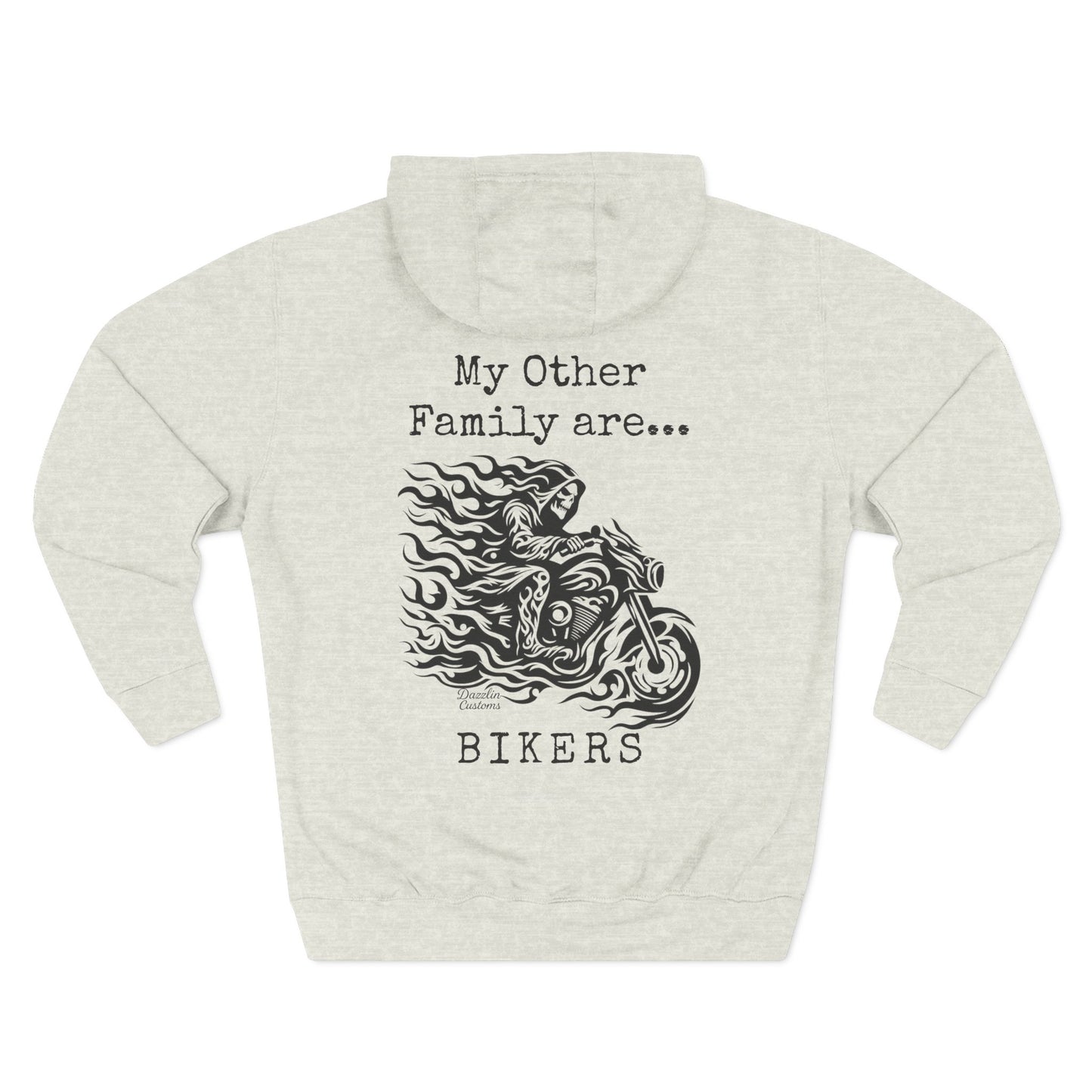 My Other Family Are Bikers Fleece Hoodie, Cozy Motorcycle Sweatshirt, Biker Family Gift, Perfect for Rides, Biker Apparel