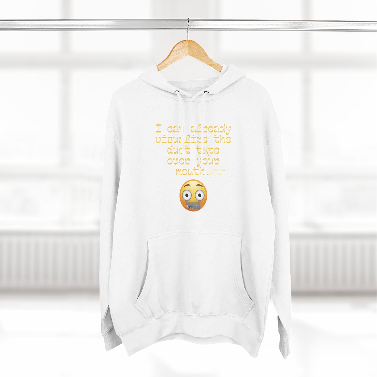 Three-Panel Fleece Hoodie with Fun Quote, Cozy Pullover for Everyday Wear, Great Gift for Friends, Casual Stylish Sweater