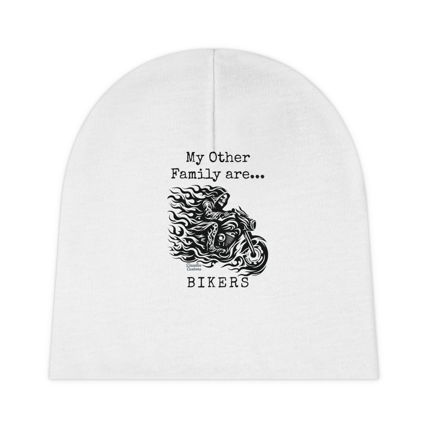 Biker Baby Beanie, Cute Infant Hat, Baby Shower Gift, Motorcycle Family Apparel, Newborn Cap, Cool Kids Beanie