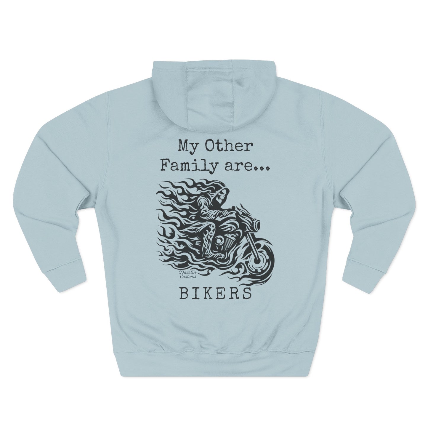 My Other Family Are Bikers Fleece Hoodie, Cozy Motorcycle Sweatshirt, Biker Family Gift, Perfect for Rides, Biker Apparel