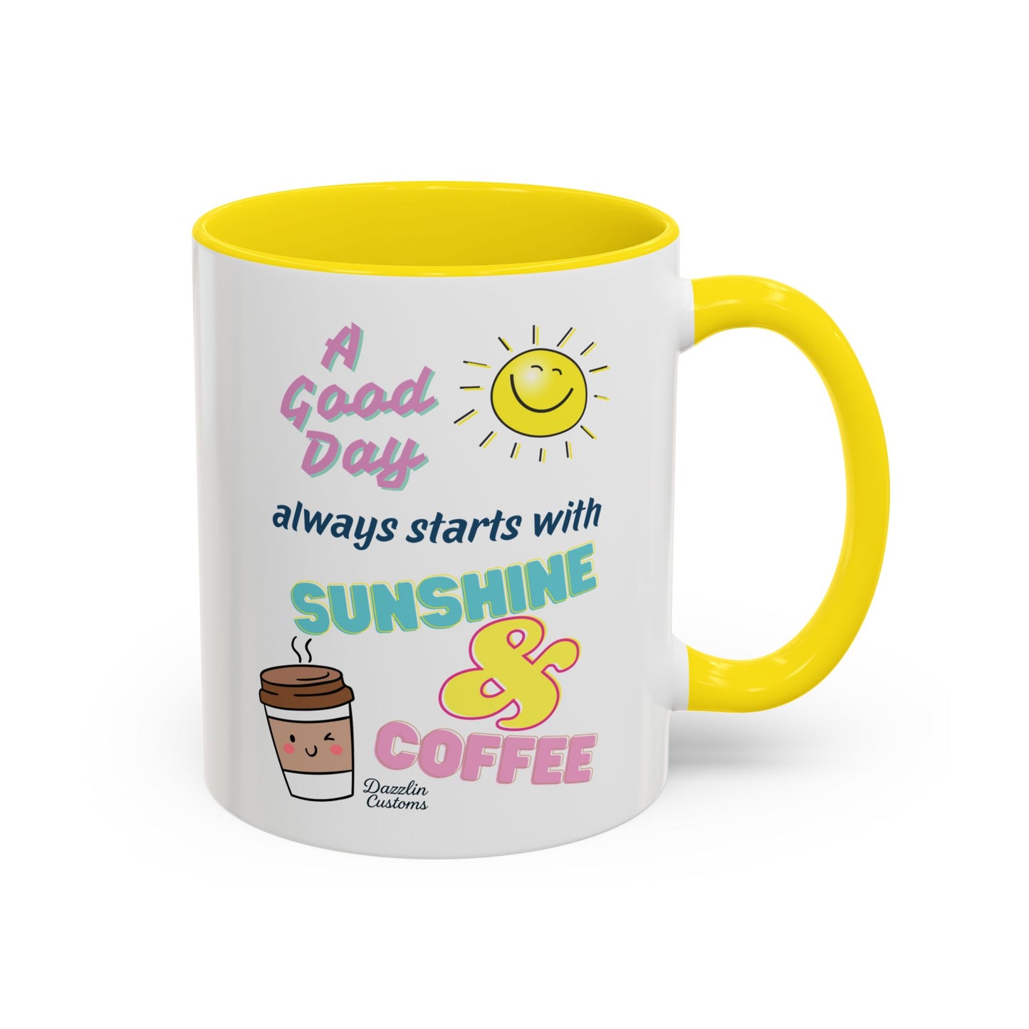 Sunshine & Coffee Mug: Positive Vibes Coffee Cup, Perfect Gift for Coffee Lovers, Morning Motivation Mug, Happy Day Mug