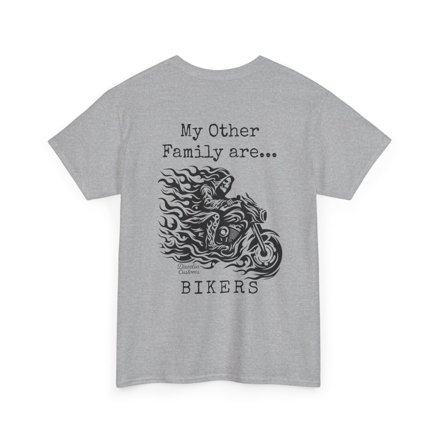 Biker Family Tee, Unisex Heavy Cotton T-Shirt for Motorcycle Lovers, Gift for Bikers, Casual Wear, Motorcycle Enthusiast Shirt