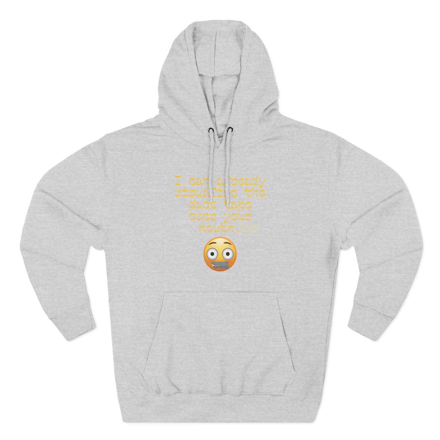Three-Panel Fleece Hoodie with Fun Quote, Cozy Pullover for Everyday Wear, Great Gift for Friends, Casual Stylish Sweater