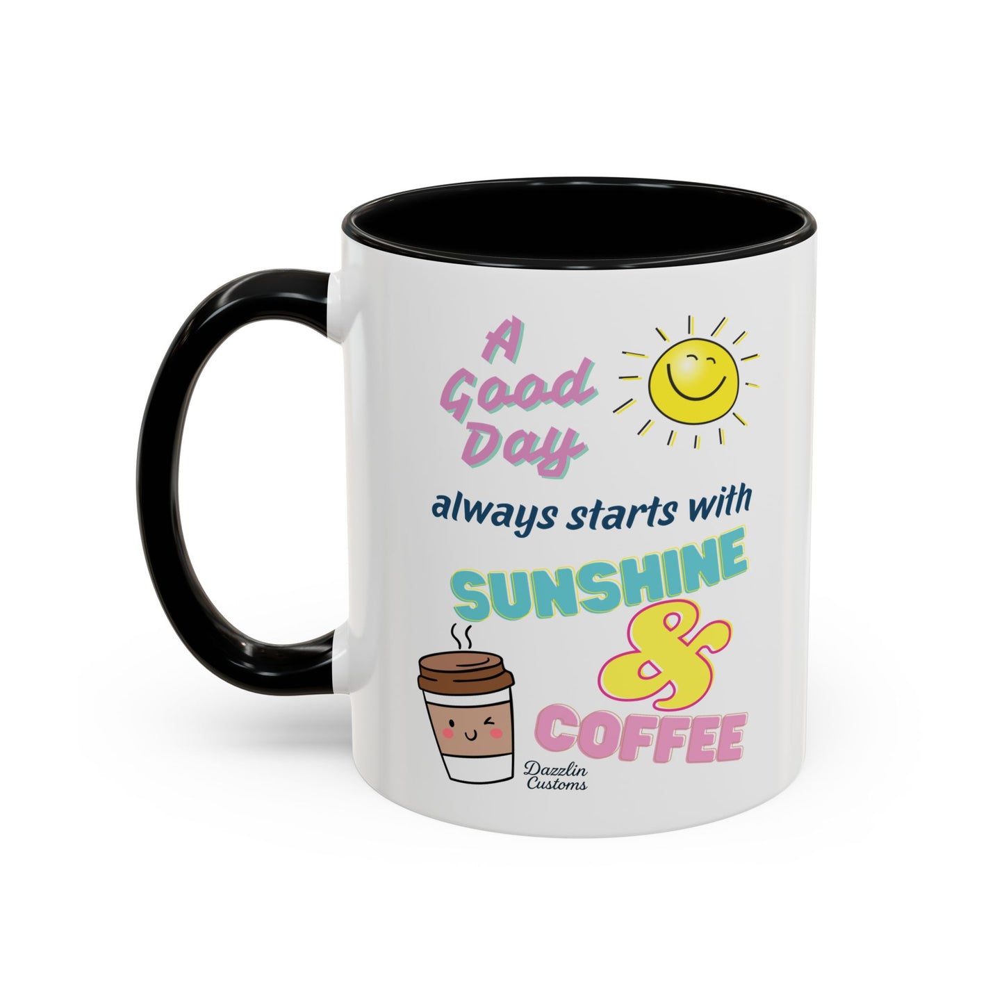 Sunshine & Coffee Mug: Positive Vibes Coffee Cup, Perfect Gift for Coffee Lovers, Morning Motivation Mug, Happy Day Mug