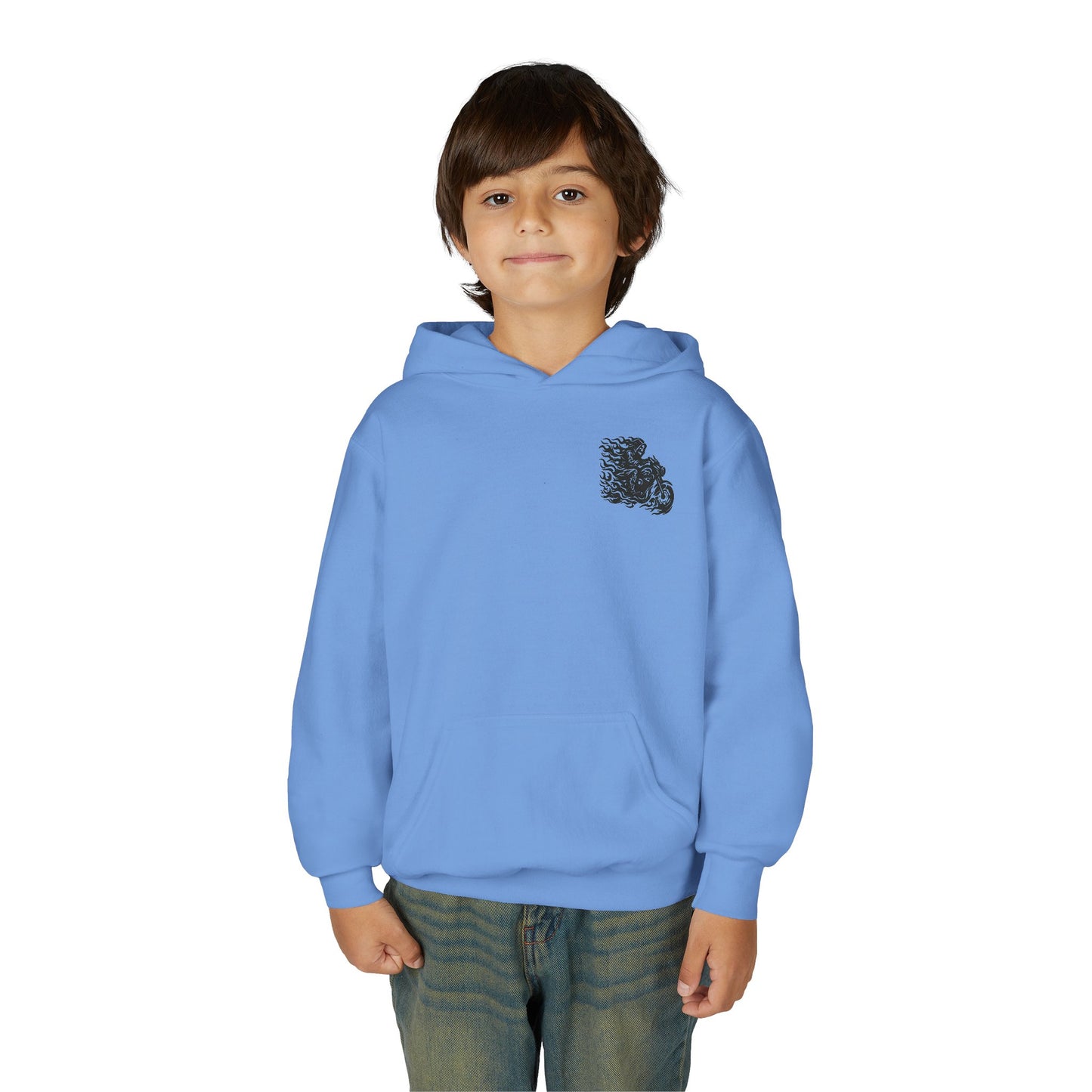 Youth Biker Family Hoodie, Cool Motorbike Sweatshirt, Gift for Kids, Biker Merchandise, Casual Wear for Youth, Fun Hooded Sweatshirt