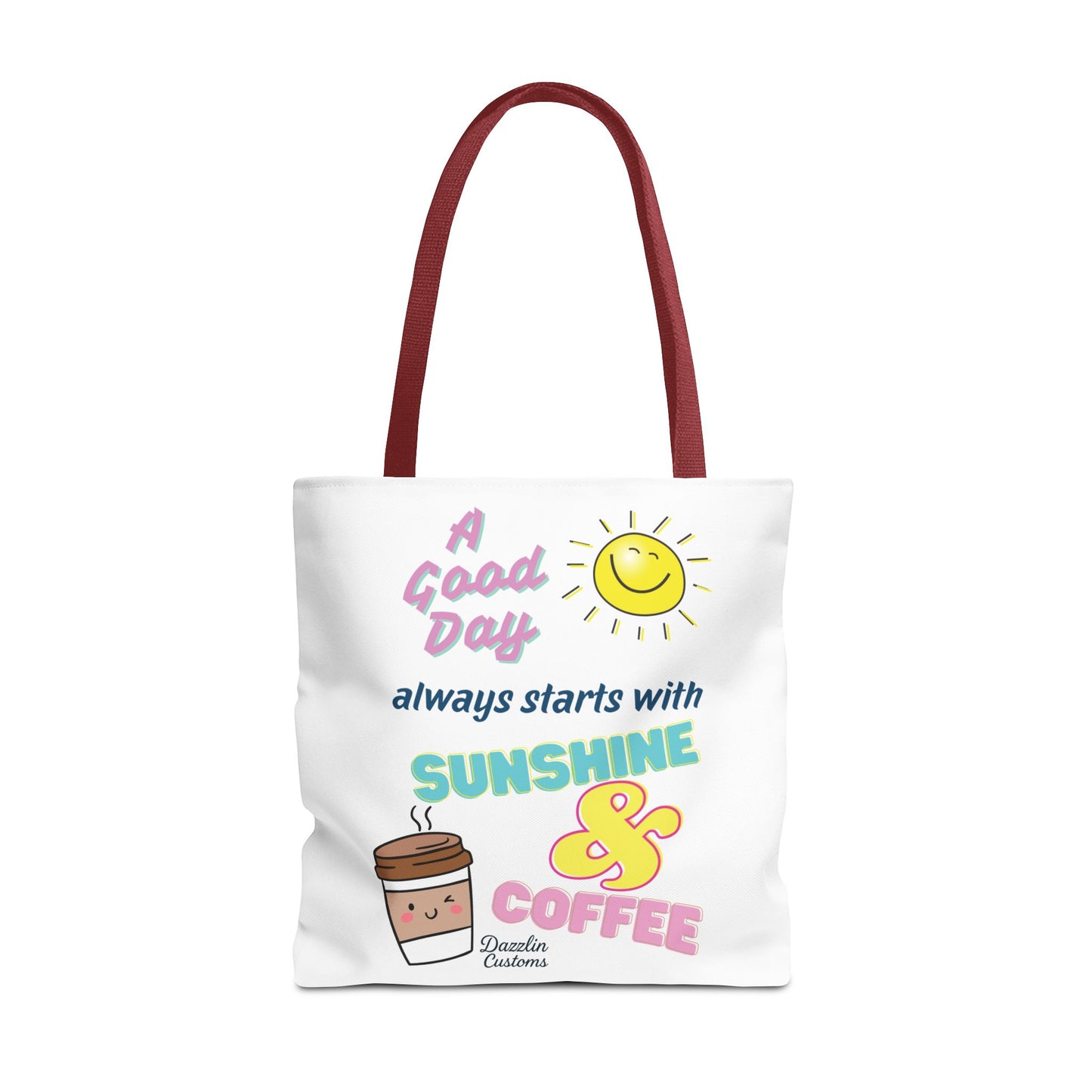 Sunshine & Coffee Tote Bag, Fun Tote for Daily Use, Gift for Coffee Lovers, Motivational Bag, Summer Accessory