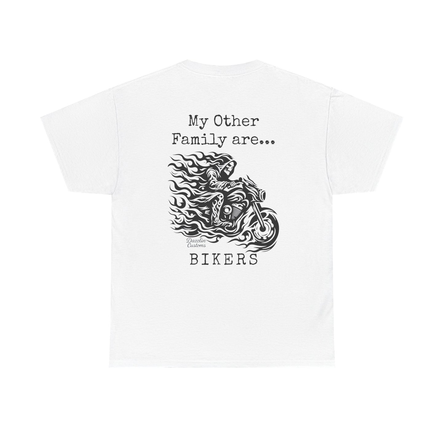 Biker Family Tee, Unisex Heavy Cotton T-Shirt for Motorcycle Lovers, Gift for Bikers, Casual Wear, Motorcycle Enthusiast Shirt