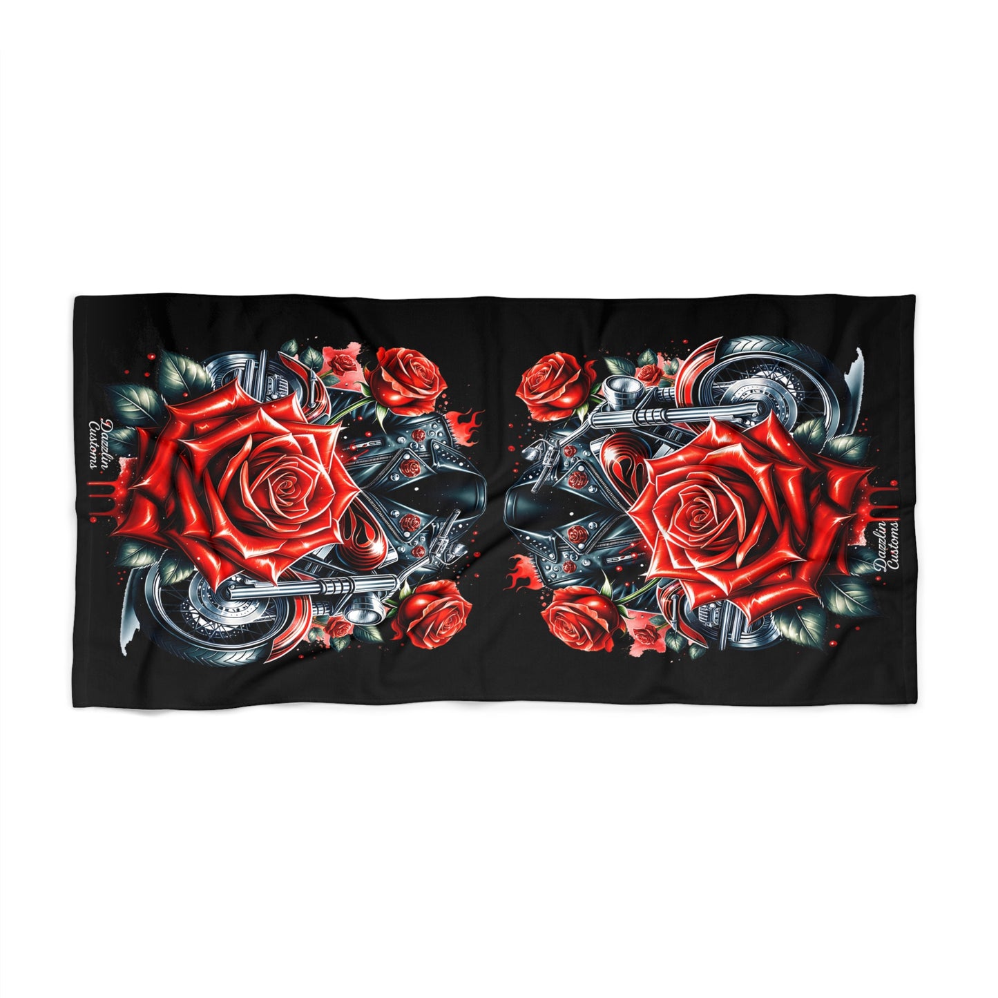 Beach Towel with Red Roses - Perfect for Summer, Pool Day, Beach Vacation, Gifts, & Relaxation