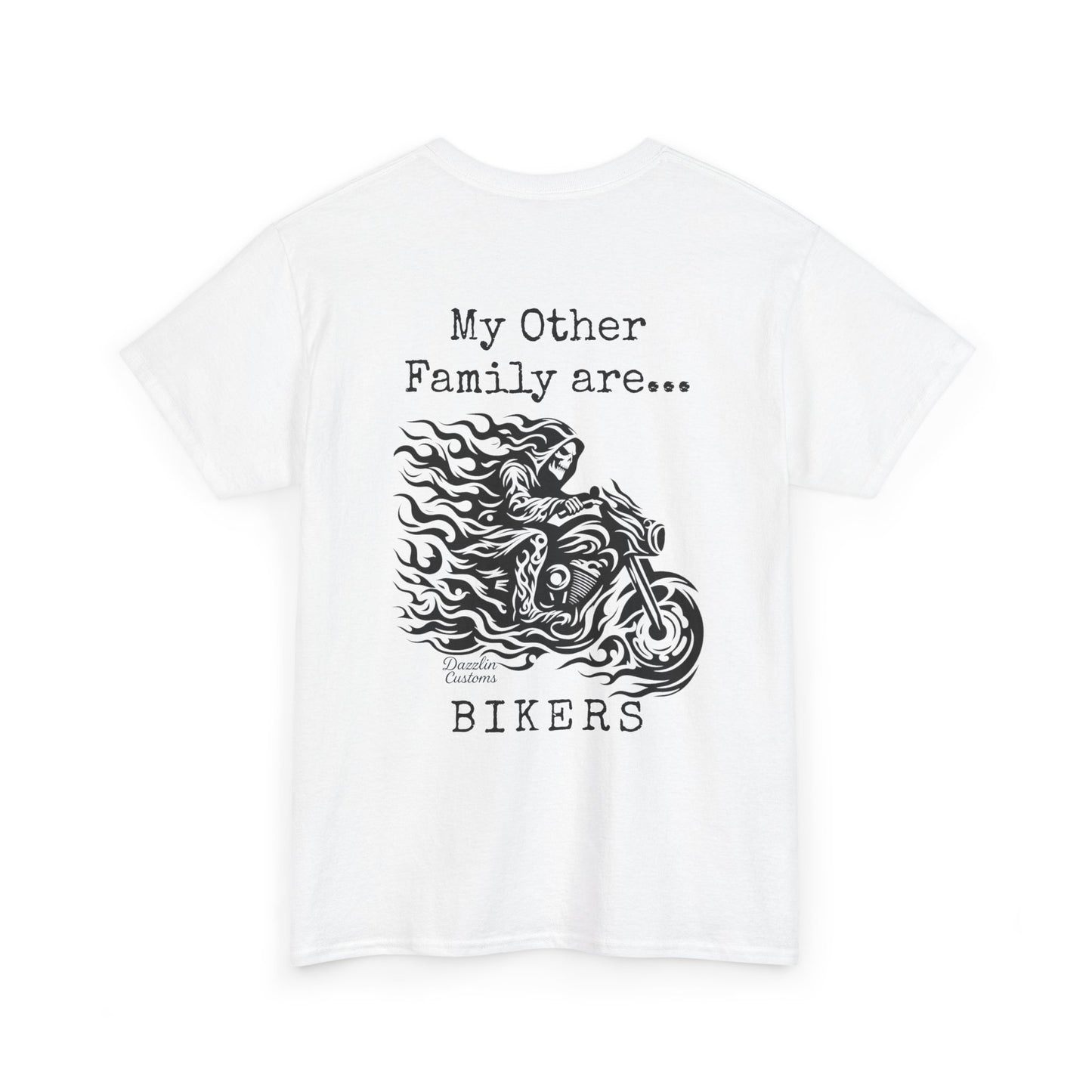 Biker Family Tee, Unisex Heavy Cotton T-Shirt for Motorcycle Lovers, Gift for Bikers, Casual Wear, Motorcycle Enthusiast Shirt