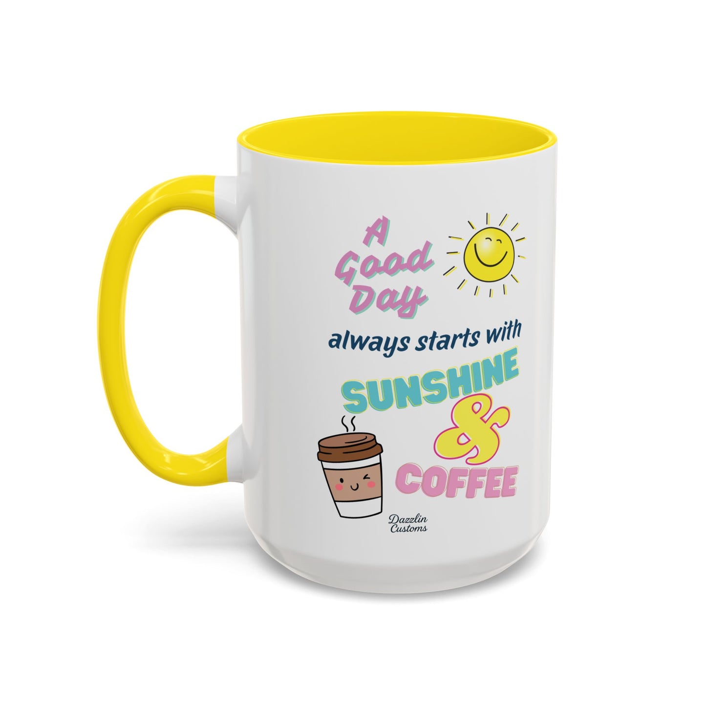Sunshine & Coffee Mug: Positive Vibes Coffee Cup, Perfect Gift for Coffee Lovers, Morning Motivation Mug, Happy Day Mug