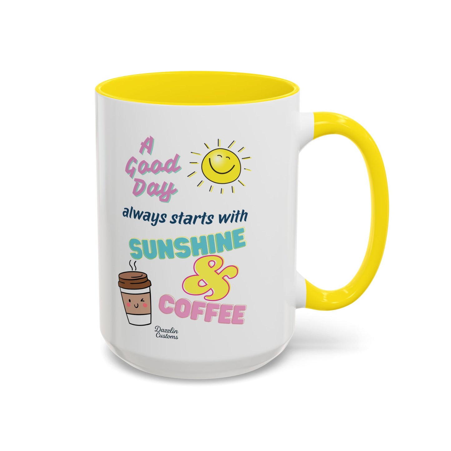 Sunshine & Coffee Mug: Positive Vibes Coffee Cup, Perfect Gift for Coffee Lovers, Morning Motivation Mug, Happy Day Mug