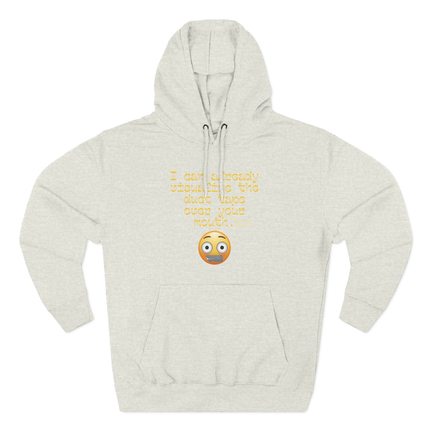 Three-Panel Fleece Hoodie with Fun Quote, Cozy Pullover for Everyday Wear, Great Gift for Friends, Casual Stylish Sweater