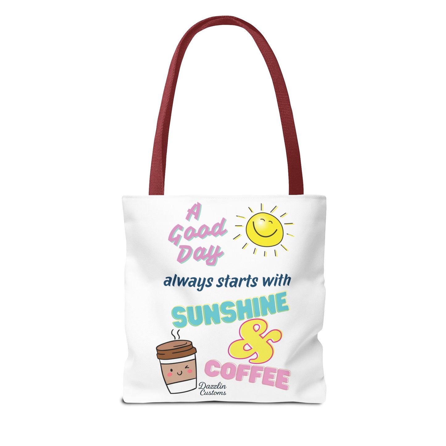 Sunshine & Coffee Tote Bag, Fun Tote for Daily Use, Gift for Coffee Lovers, Motivational Bag, Summer Accessory