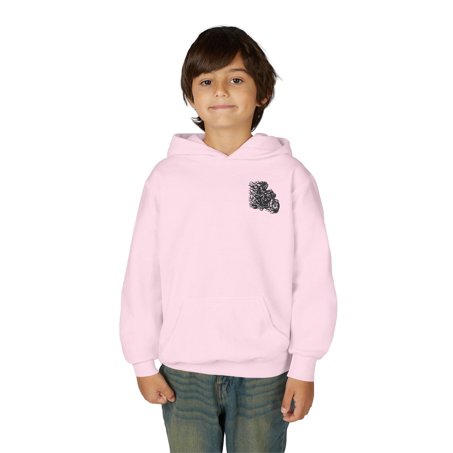 Youth Biker Family Hoodie, Cool Motorbike Sweatshirt, Gift for Kids, Biker Merchandise, Casual Wear for Youth, Fun Hooded Sweatshirt