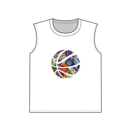 Colorful Basketball Unisex Muscle Tank, Athletic Shirt, Gymwear, Sports Top, Summer Apparel, Gifts for Sports Lovers