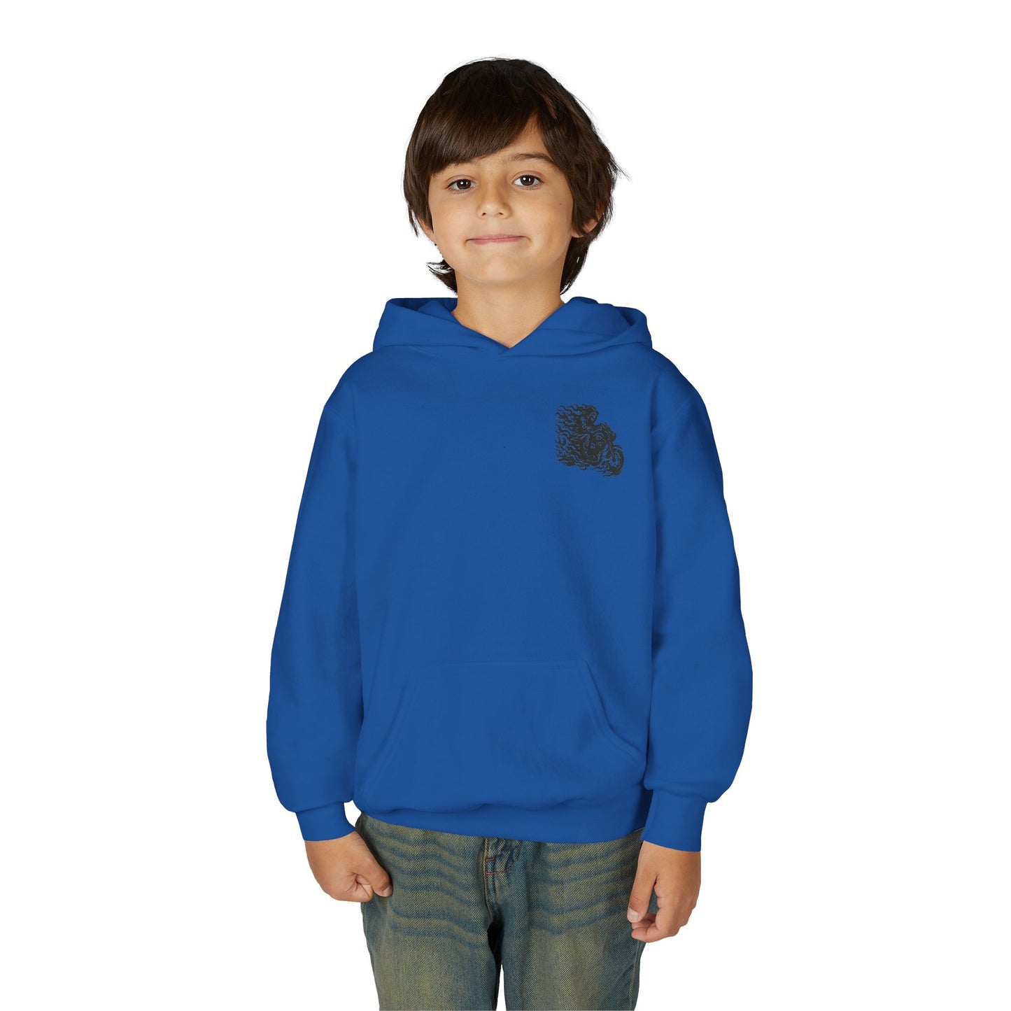 Youth Biker Family Hoodie, Cool Motorbike Sweatshirt, Gift for Kids, Biker Merchandise, Casual Wear for Youth, Fun Hooded Sweatshirt