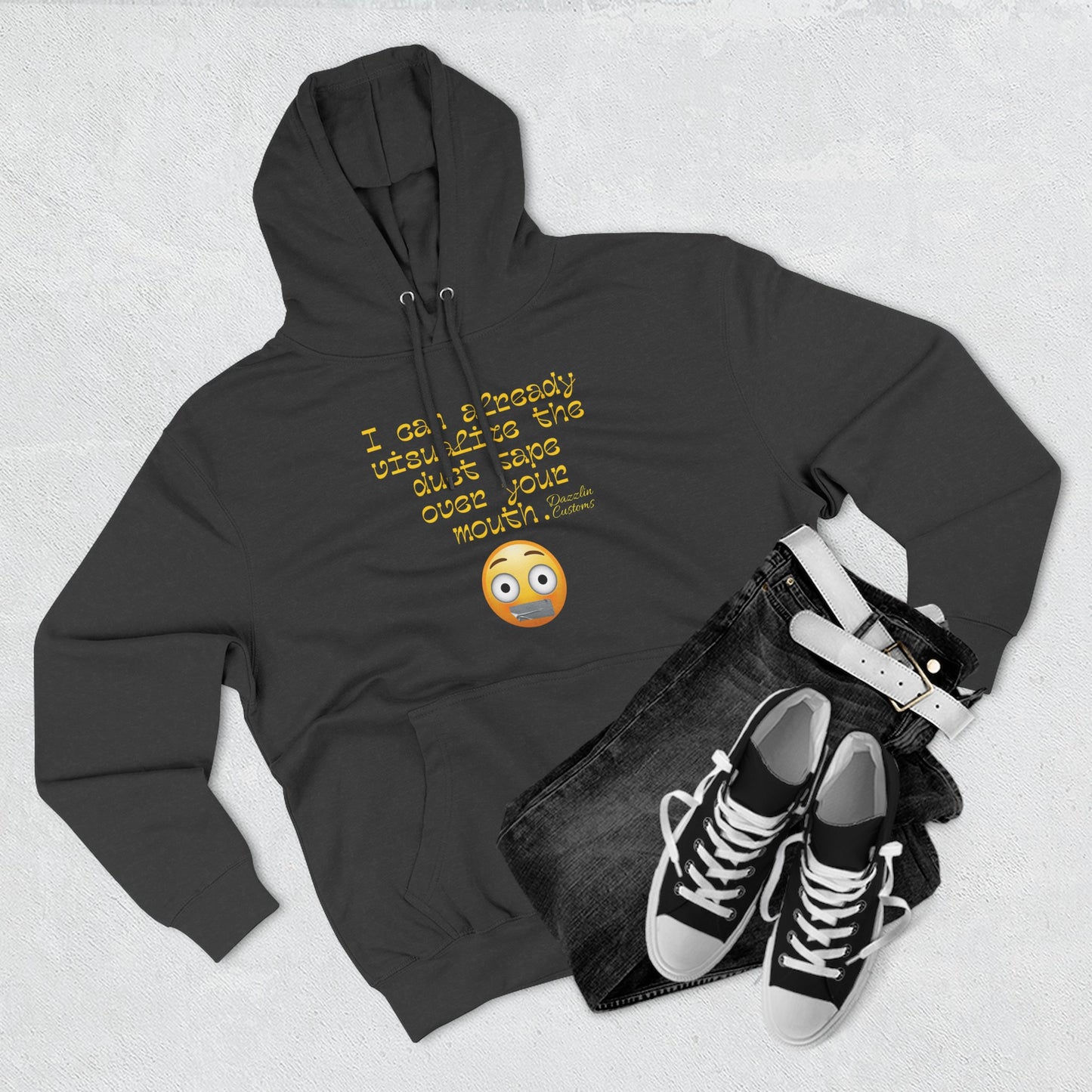 Three-Panel Fleece Hoodie with Fun Quote, Cozy Pullover for Everyday Wear, Great Gift for Friends, Casual Stylish Sweater
