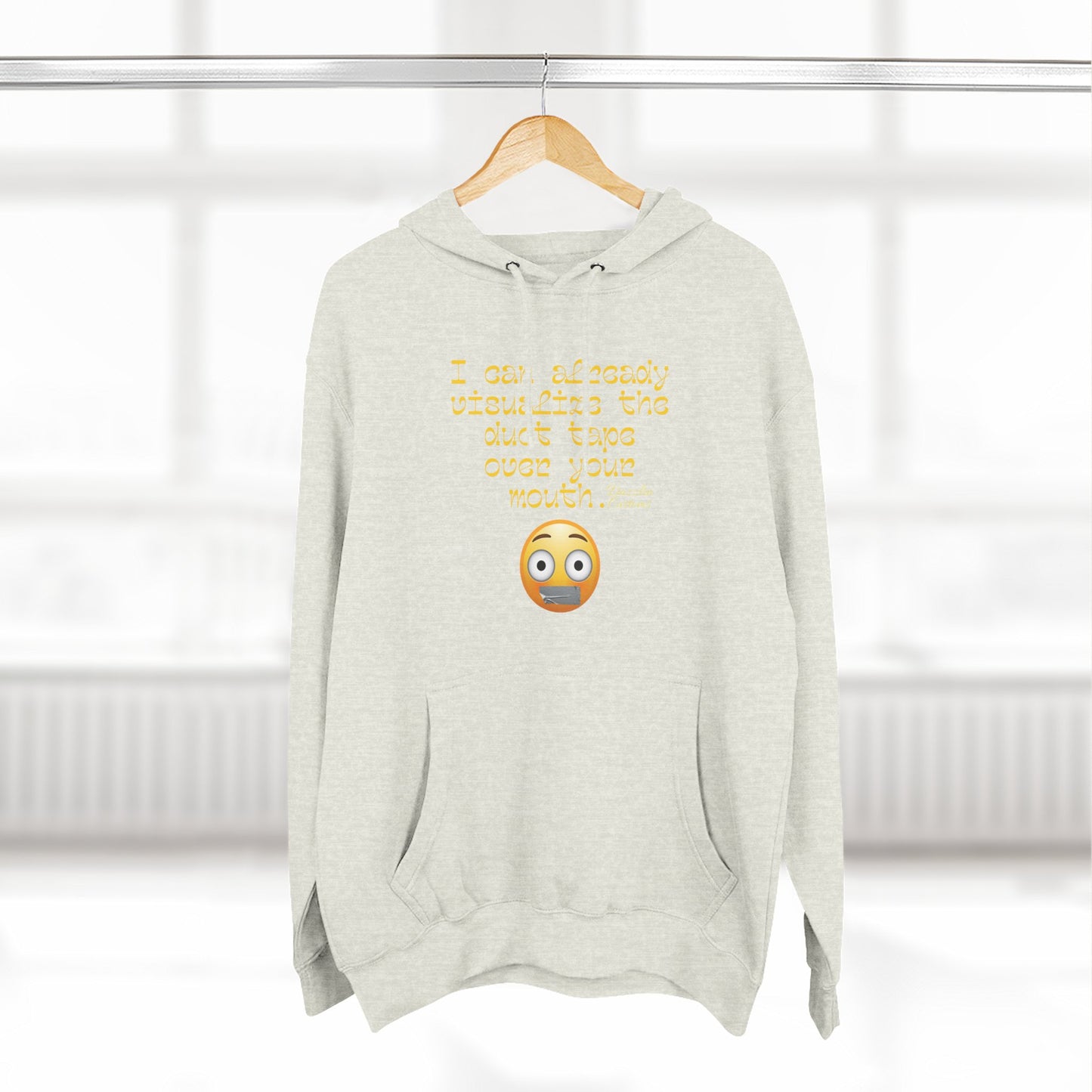 Three-Panel Fleece Hoodie with Fun Quote, Cozy Pullover for Everyday Wear, Great Gift for Friends, Casual Stylish Sweater