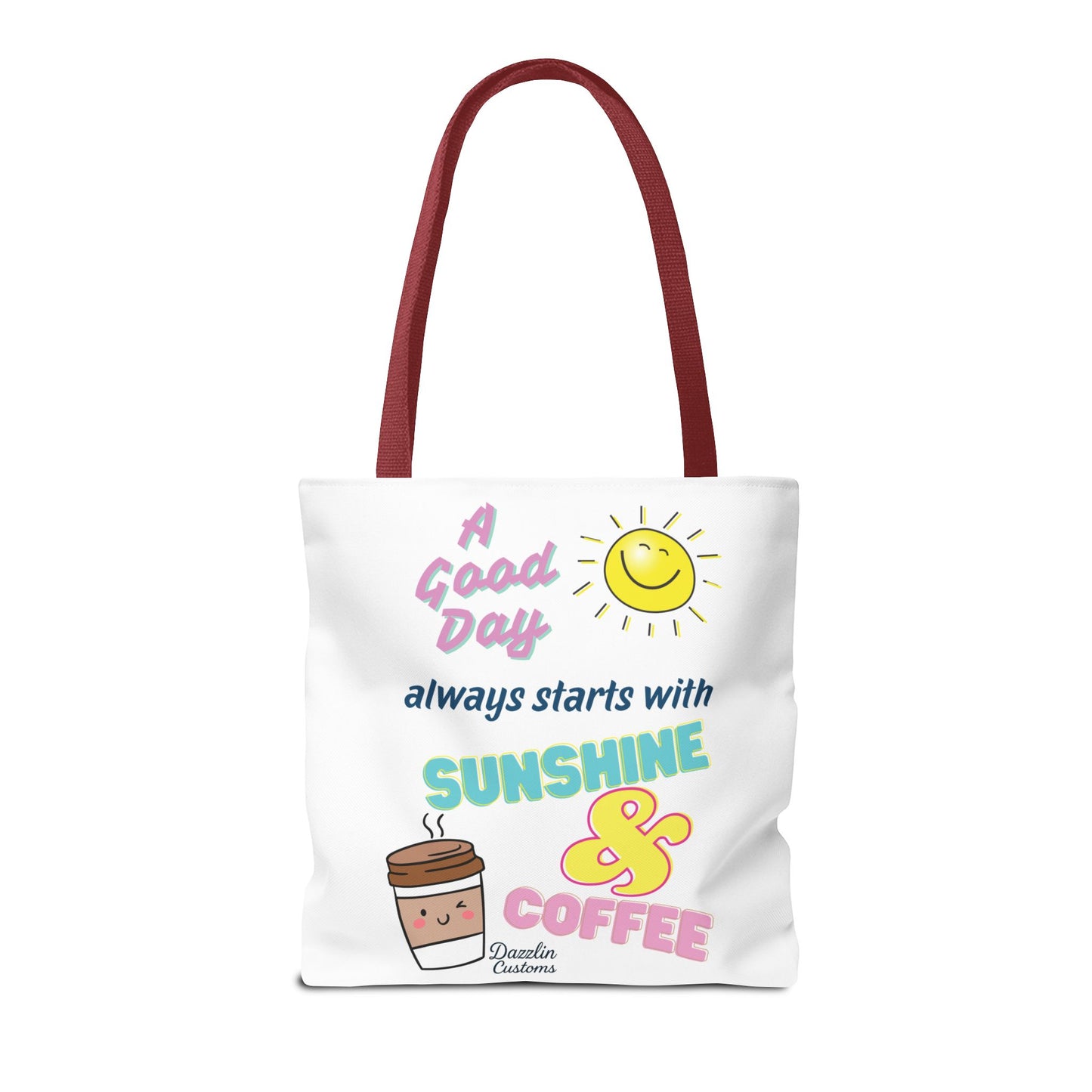 Sunshine & Coffee Tote Bag, Fun Tote for Daily Use, Gift for Coffee Lovers, Motivational Bag, Summer Accessory