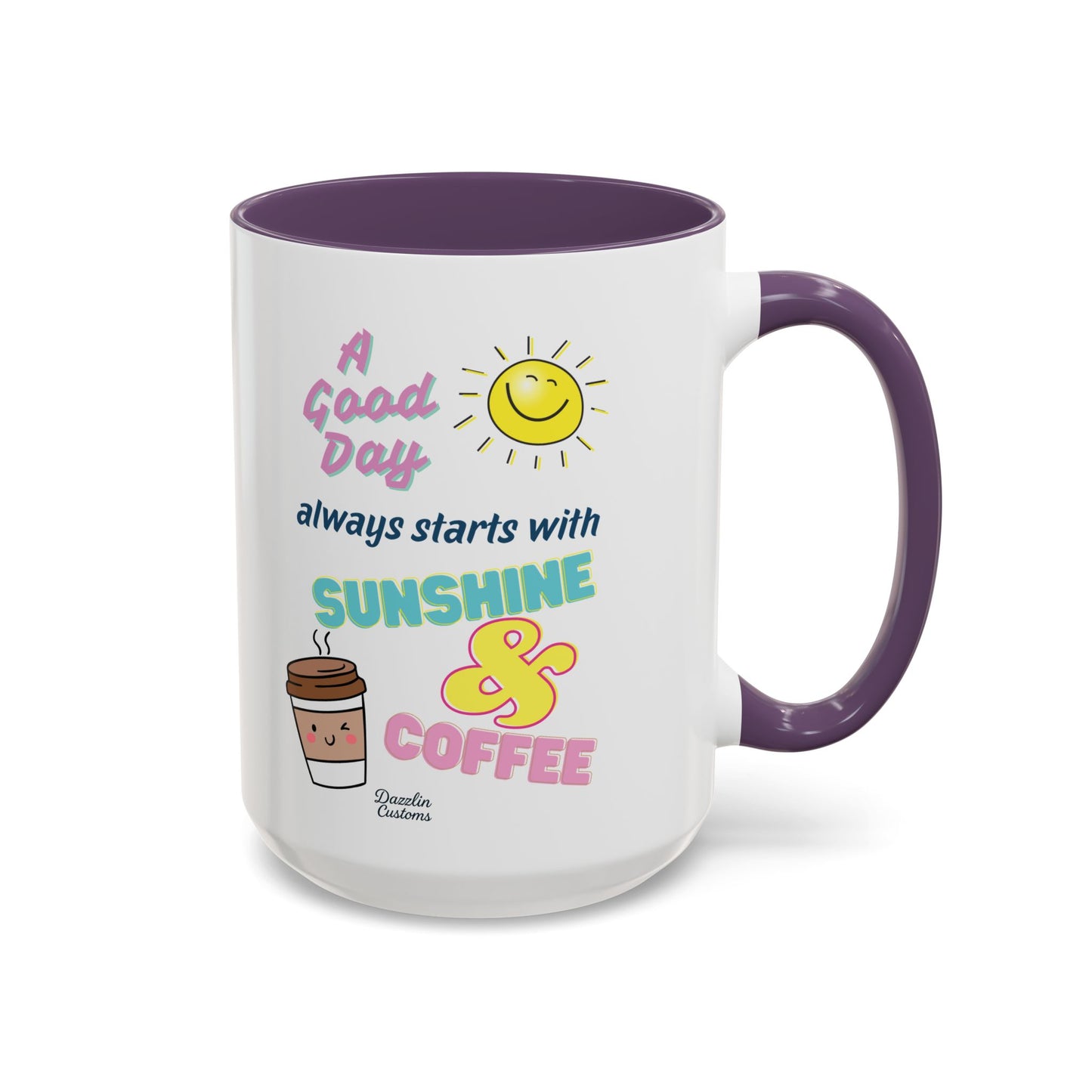 Sunshine & Coffee Mug: Positive Vibes Coffee Cup, Perfect Gift for Coffee Lovers, Morning Motivation Mug, Happy Day Mug