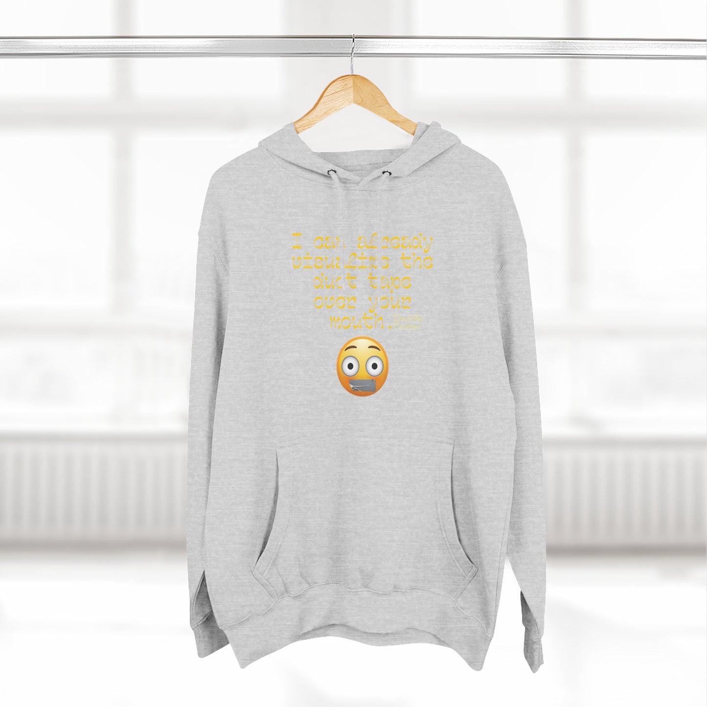 Three-Panel Fleece Hoodie with Fun Quote, Cozy Pullover for Everyday Wear, Great Gift for Friends, Casual Stylish Sweater