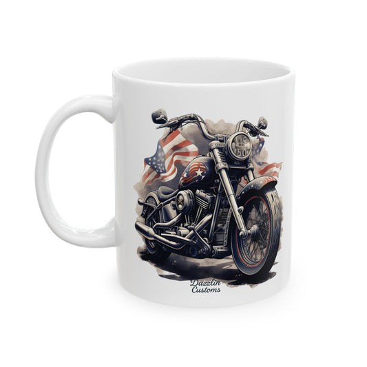 Motorcycle Lover's Ceramic Mug - Perfect Gift for Bikers, Coffee Lovers, Father's Day, Race Days, or Any Celebration