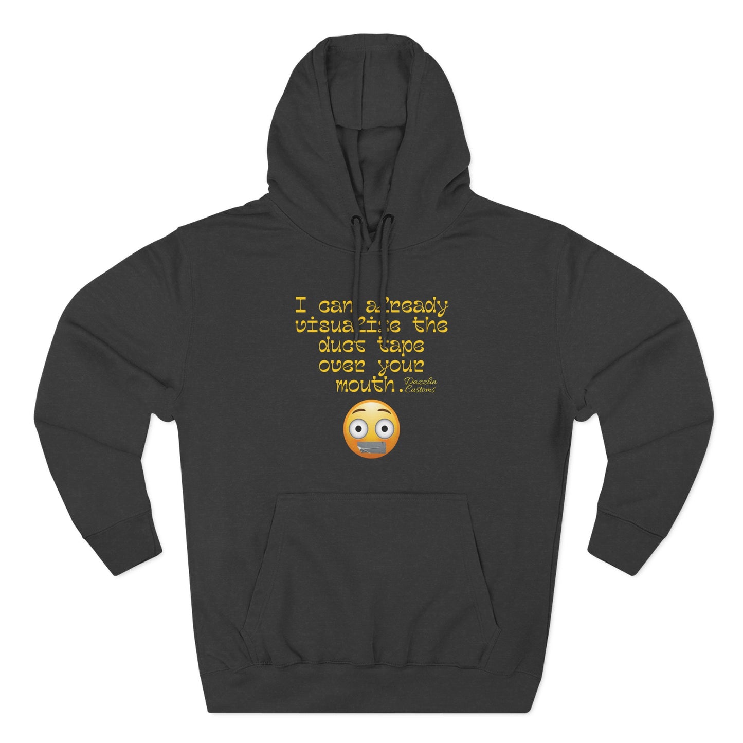 Three-Panel Fleece Hoodie with Fun Quote, Cozy Pullover for Everyday Wear, Great Gift for Friends, Casual Stylish Sweater