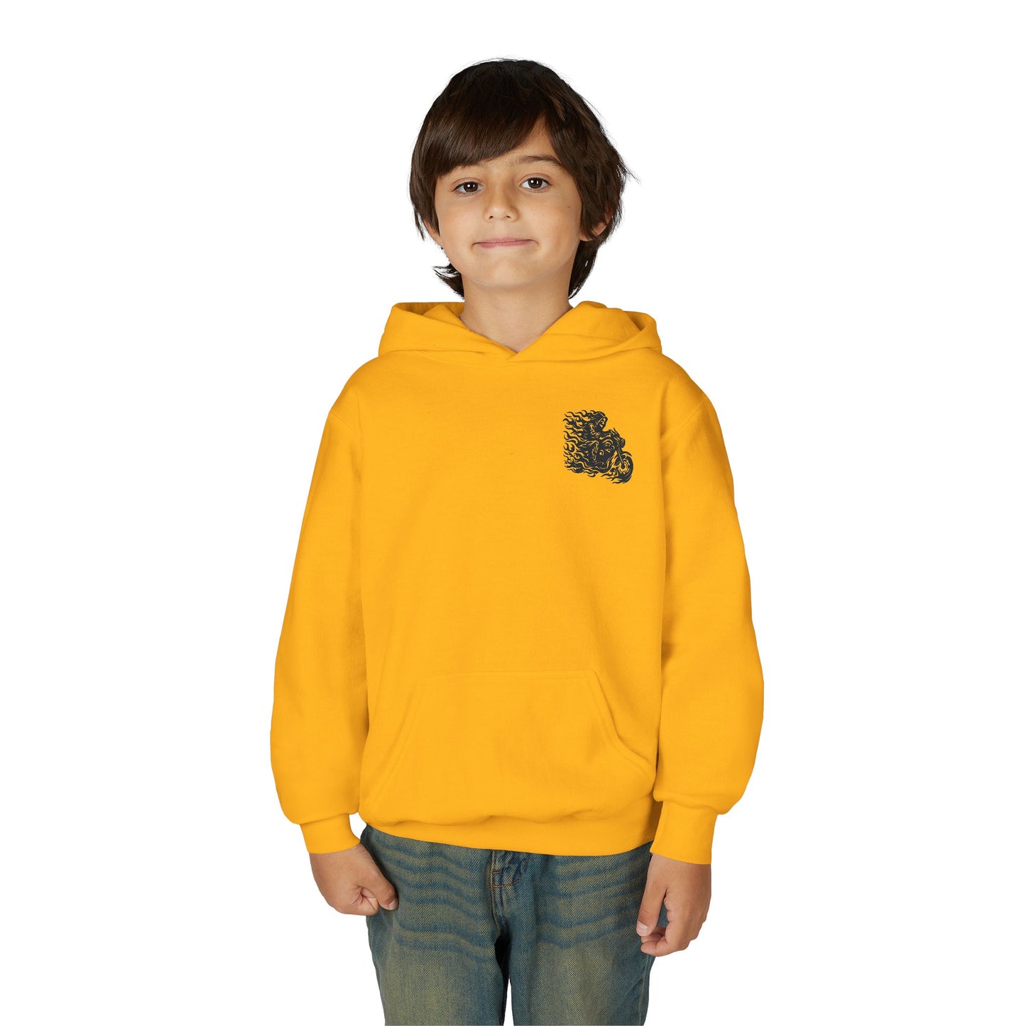 Youth Biker Family Hoodie, Cool Motorbike Sweatshirt, Gift for Kids, Biker Merchandise, Casual Wear for Youth, Fun Hooded Sweatshirt